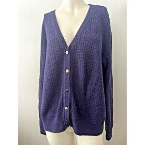 liz claiborne sweater 2X purple quilted quiet luxury office casual elevated work